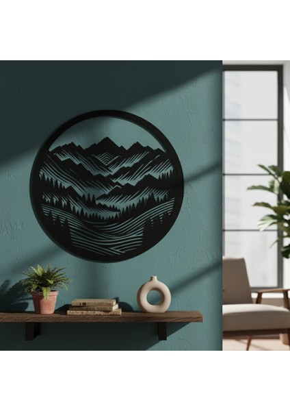 Kırsal Tepeler Çerçevesiz Dekoratif Ahşap Tablo