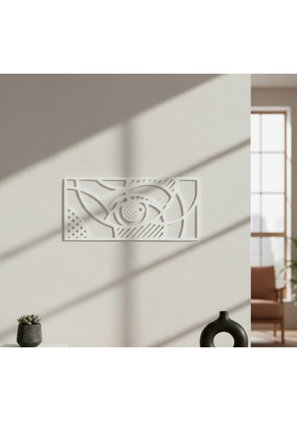 Geometrik Göz Çerçevesiz Dekoratif Ahşap Tablo