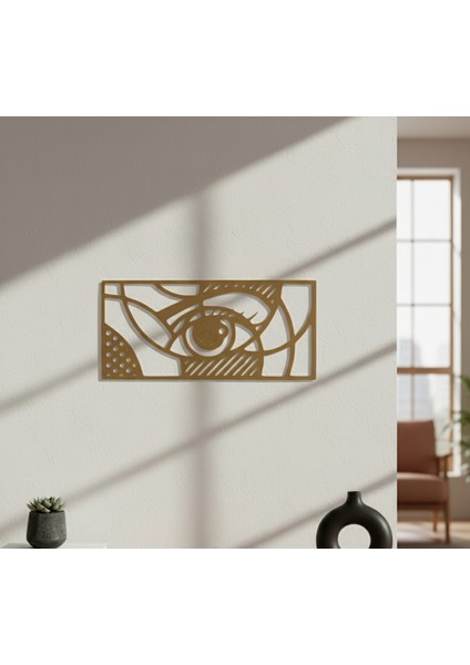 Geometrik Göz Çerçevesiz Dekoratif Ahşap Tablo modelleri
