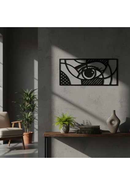 Geometrik Göz Çerçevesiz Dekoratif Ahşap Tablo