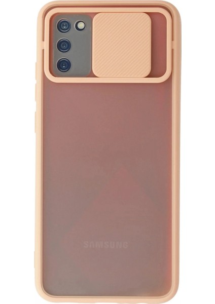 Ieg Samsung Galaxy A02S Kılıf Palm Buzlu Kamera Sürgülü Silikon - Pembe