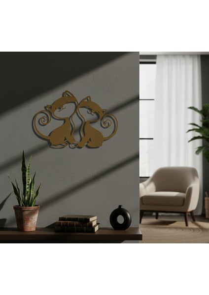 Tatlı Kediler Çerçevesiz Dekoratif Ahşap Tablo fırsatları