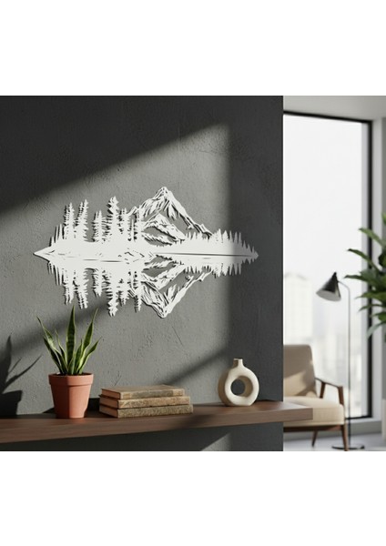 Karlı Dağ Çerçevesiz Dekoratif Ahşap Tablo fiyatları