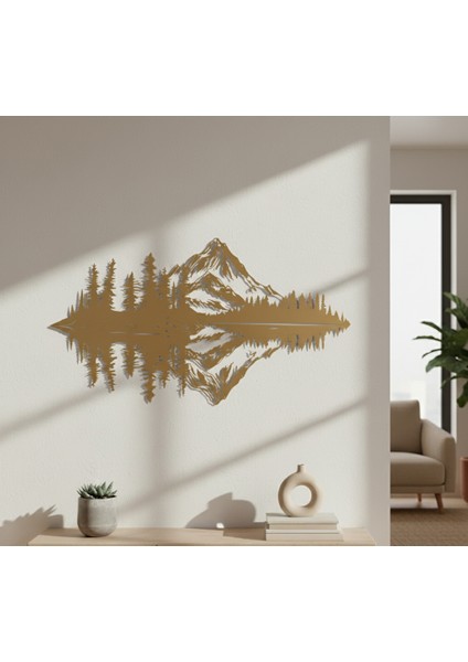 Karlı Dağ Çerçevesiz Dekoratif Ahşap Tablo modelleri