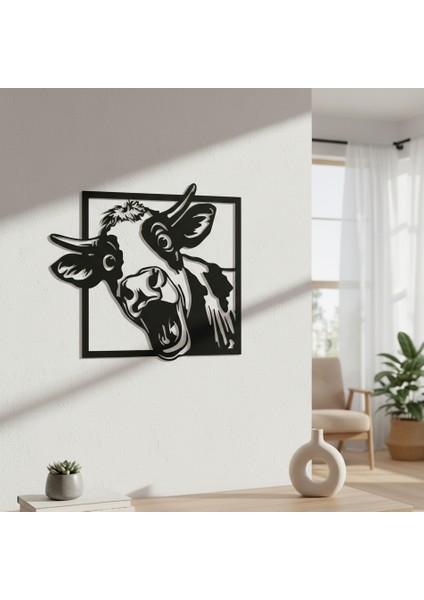 Neşeli Inek Çerçevesiz Dekoratif Ahşap Tablo indirimleri
