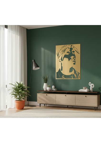 Tupac Çerçevesiz Dekoratif Ahşap Tablo fiyatları