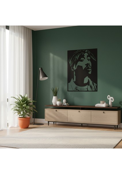 Tupac Çerçevesiz Dekoratif Ahşap Tablo fırsatları