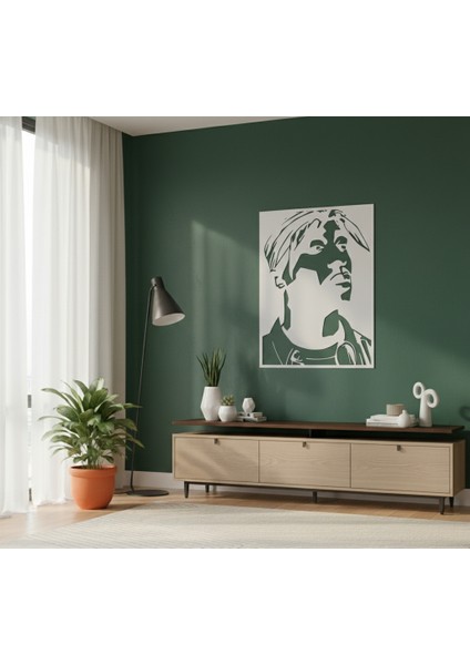 Tupac Çerçevesiz Dekoratif Ahşap Tablo