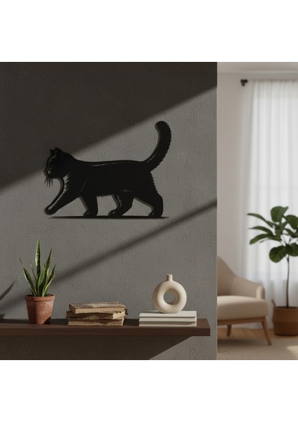 Kedi Çerçevesiz Dekoratif Ahşap Tablo