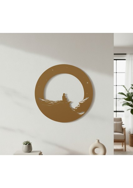 Dolunay Çerçevesiz Dekoratif Ahşap Tablo