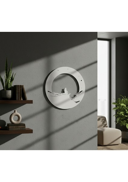 Dolunay Çerçevesiz Dekoratif Ahşap Tablo