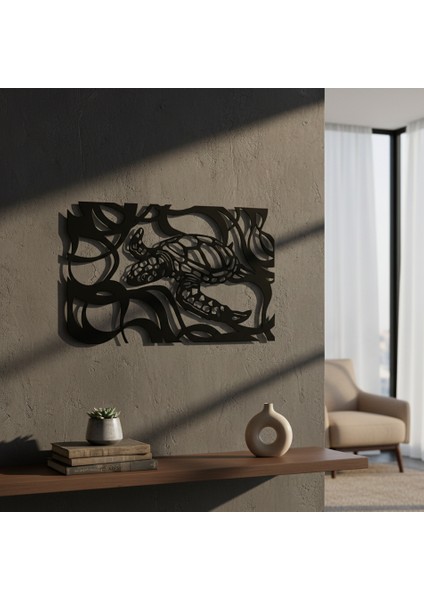 Kaplumbağa Çerçevesiz Dekoratif Ahşap Tablo