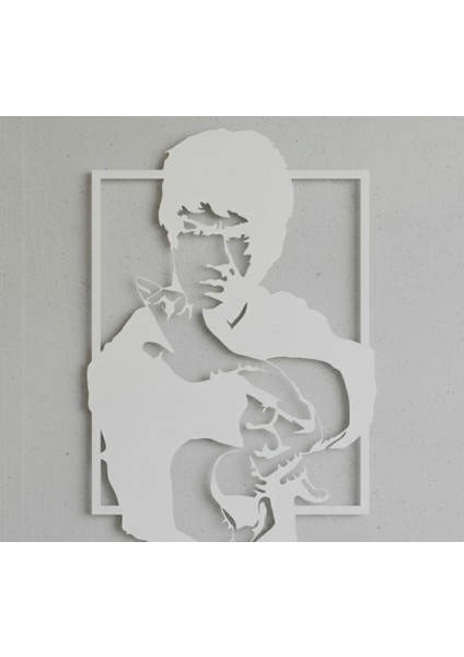 Bruce Lee Çerçevesiz Dekoratif Ahşap Tablo