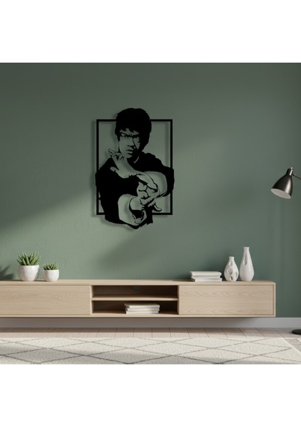 Bruce Lee Çerçevesiz Dekoratif Ahşap Tablo