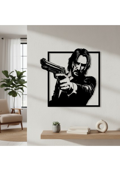 John Wick Çerçevesiz Dekoratif Ahşap Tablo indirimleri