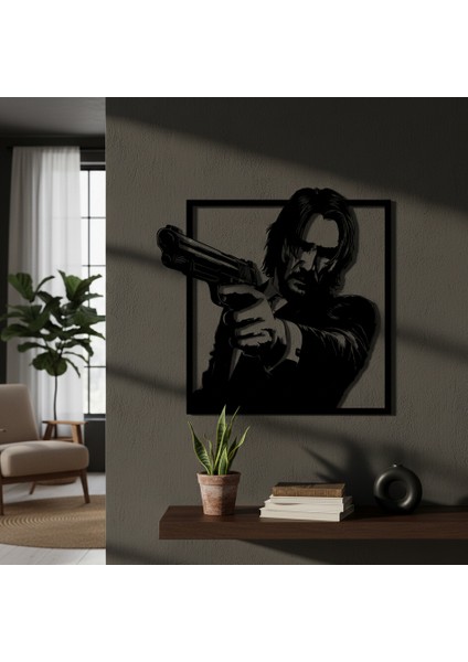 John Wick Çerçevesiz Dekoratif Ahşap Tablo