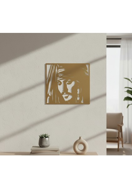 Kaptan Jack Sparrow Çerçevesiz Dekoratif Ahşap Tablo