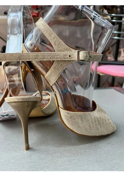 Şampanyaışıltılıaçık Burunlu,tek Bant Atkı Model 8.5 cm 13 Pontjurdan Tango, Dans ve Abiye Ayakkabı