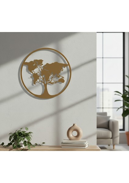 Dünya Ağacı Çerçevesiz Dekoratif Ahşap Tablo modelleri