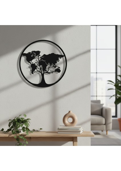 Dünya Ağacı Çerçevesiz Dekoratif Ahşap Tablo indirimleri