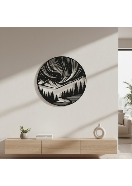 Kuzey Işıkları Çerçevesiz Dekoratif Ahşap Tablo modelleri