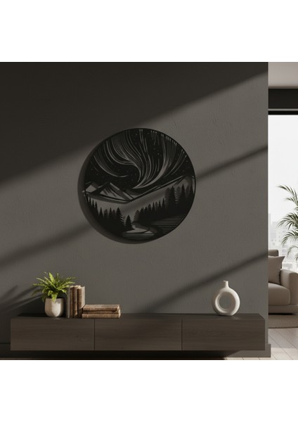 Kuzey Işıkları Çerçevesiz Dekoratif Ahşap Tablo fırsatları