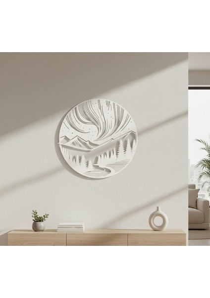 Kuzey Işıkları Çerçevesiz Dekoratif Ahşap Tablo indirimleri