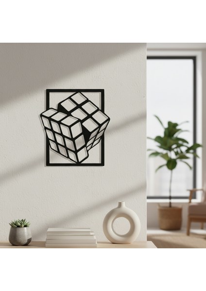 Rubik Küpü Çerçevesiz Dekoratif Ahşap Tablo modelleri