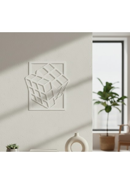 Rubik Küpü Çerçevesiz Dekoratif Ahşap Tablo indirimleri