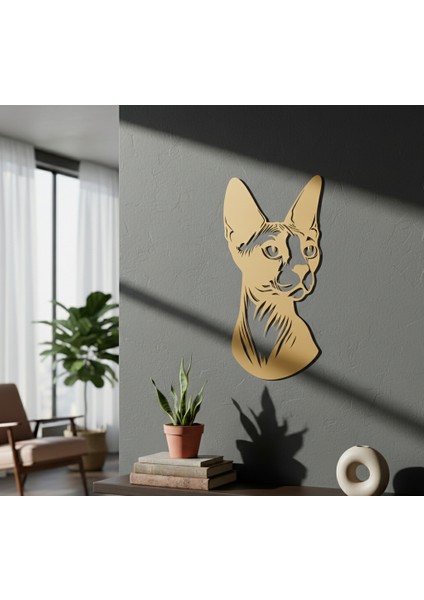 Kedi Başı Çerçevesiz Dekoratif Ahşap Tablo fırsatları