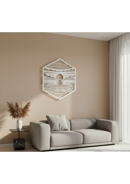 Su Üstünde Günbatımı Çerçevesiz Dekoratif Ahşap Tablo