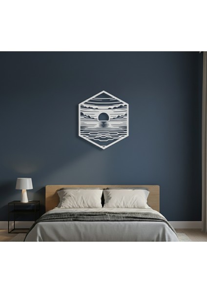 Su Üstünde Günbatımı Çerçevesiz Dekoratif Ahşap Tablo fiyatları