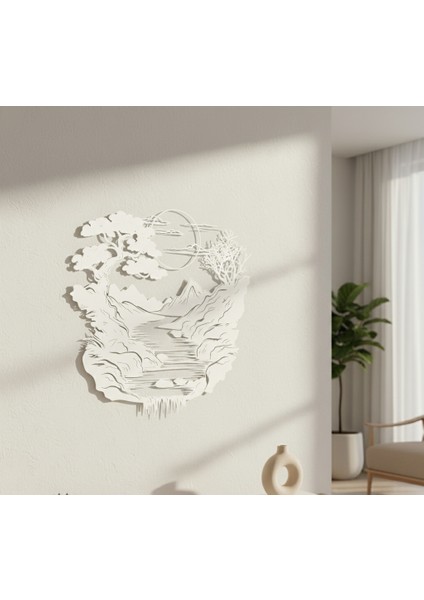 Güneşli Gün Çerçevesiz Dekoratif Ahşap Tablo