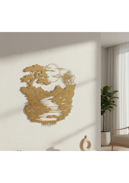 Güneşli Gün Çerçevesiz Dekoratif Ahşap Tablo modelleri