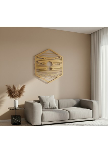 Su Üstünde Günbatımı Çerçevesiz Dekoratif Ahşap Tablo modelleri