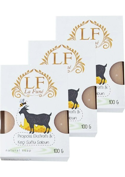 Propolis & Keçi Sütlü Doğal Yüz ve Vücut Sabunu 100 gr x 3 Adet