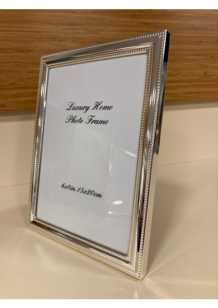 Resim Çerçevesi Yeni Model Metal Pirinç Kenarlı Gümüş 15X20 cm
