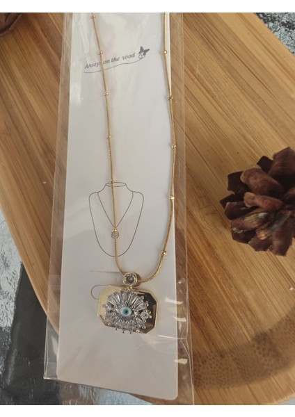 Nazar Boncuklu Çelik Kolye