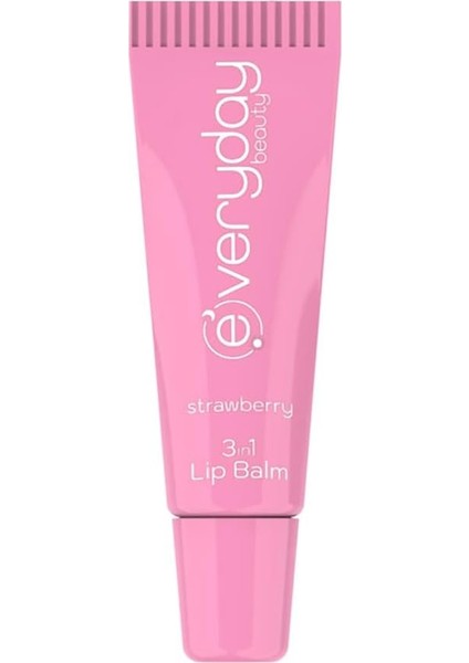 Everyday Beauty Çilek Aromalı 3'ü 1 Arada Dudak Bakım Kremi Lip Balm 10 ml