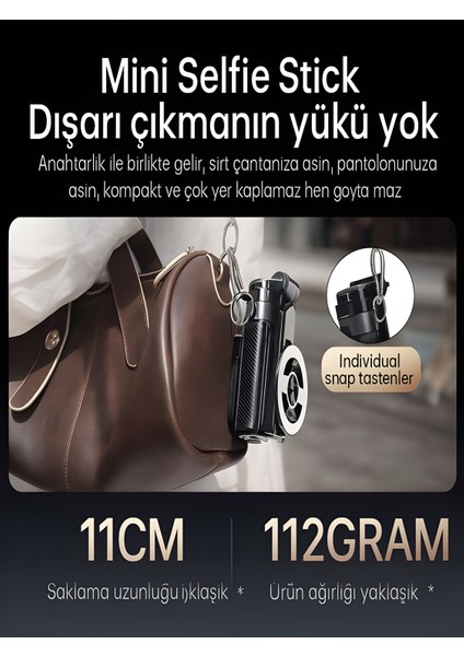 Magsafe Mıknatıslı 41.5 cm 360° Ayarlanabilir Bluetooth Alüminyum Telefon Tripod | Android Ios fırsatları