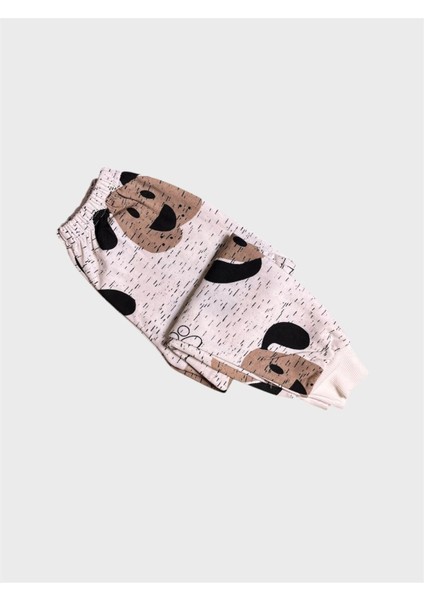 Erkek Çocuk Pamuklu Şardonlu Beyaz Kahve Sevimli Köpek Desenli Uzun Kollu Pijama Takımı