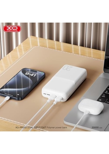 Xo Is Beauty Taşınabilir Polymer Powerbank, Çift USB Çıkışlı, Type-C ve Micro USB Girişli, LED Göstergeli, Akım ve Aşırı Şarj Korumalı (Siyah, 20000MAH PR252) modelleri