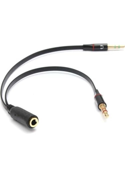 Aux To 2 Aux Kablo 3.5 mm Girişini 2 Aux A Çeviren Kablo Mikrofon ve Kulaklık Çevirici Aparat Aux Kulaklık Çoklayıcı No 193