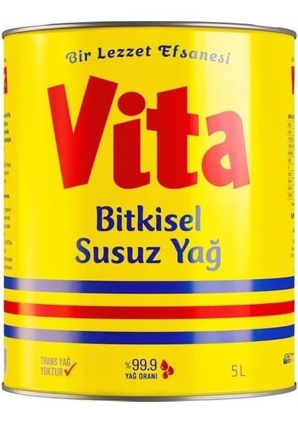 Vita Bitkisel Susuz Yağ 5 Lt