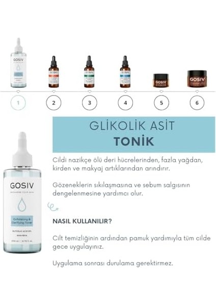 Gosıv, Glikolik Asit Tonik (Glycolic Acid 6% + Aha Bha)