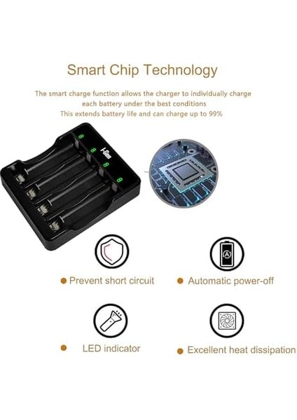G400 4'lü Pil Şarj Aleti Aa/aaa Uyumlu Type-C Giriş Akıllı Hızlı Pil Şarj Cihazı fiyatları