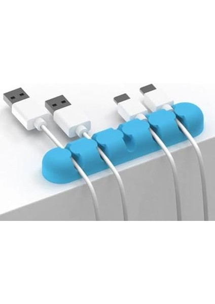 Yapışkanlı Kablo Düzenleyici Organizer Mavi fiyatları