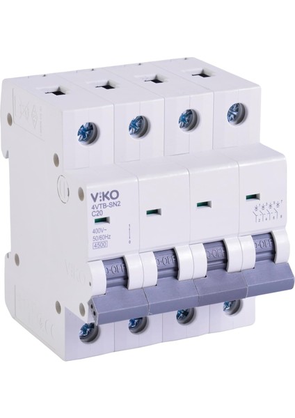 4VTB-4C20 Otomatik Sigorta 4,5ka C Tipi 4 Kutup 20A
