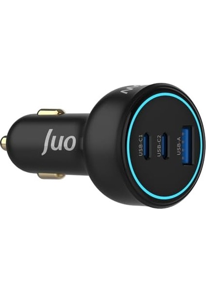 Juo 138W 3 Portlu Type-C + Usb-A Araç Şarj Aleti Pd 3.0 & Qc 4.0 Hızlı Araç Içi Şarj Cihazı fiyatları