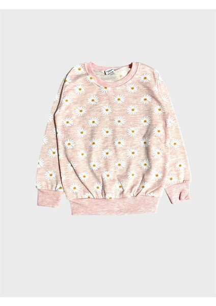 Kız Çocuk Pamuklu Şardonlu Yavruağzı Papatya Desenli Uzun Kollu Kışlık Pijama Takımı fırsatları